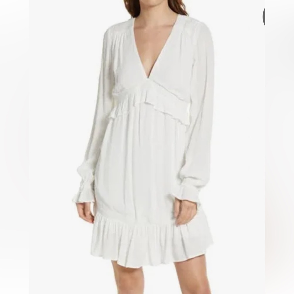 PAIGE Odelise White ruffle trim Mini dress size XXS $303